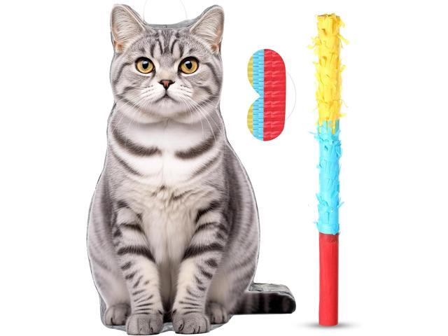 Sotiff Cat Piñata, Cat Party Piñata Game Set, Kitten Theme Piñata Pet Birthday Decoration with Bat Stick Blindfold Mask for Kitten Theme Pet...