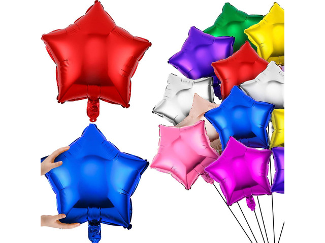 Raiten 100 Pcs 18 Inch Star Foil Balloons Large Helium Balloons Star Shaped Balloon for Birthday Wedding Anniversary Engagement Party Decorations...