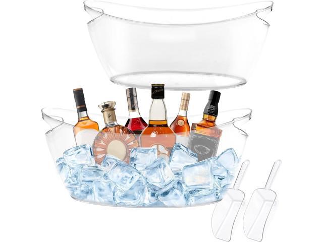 Ice Bucket 2 PCS for Parties 5.5 Liter Large Clear Champagne Beer Tub Mimosa Bar Supplies Kit Acrylic Plastic Wine Beverage Bucket with 2PCS Ice...
