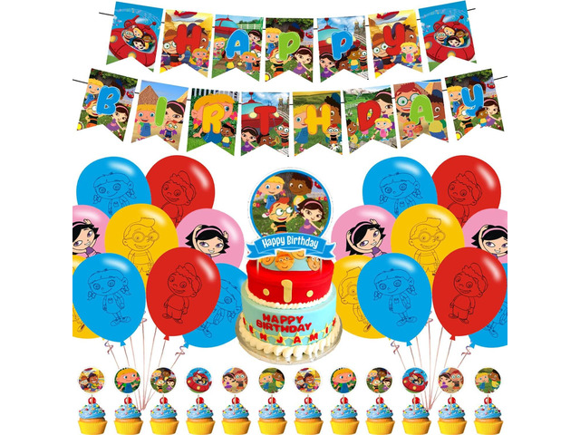 Little Einsteins Birthday Party Decorations, Caroon Little Einsteins Party Supplies with Banner, Cake Topper, Cupcake Toppers, Balloons for Fans...