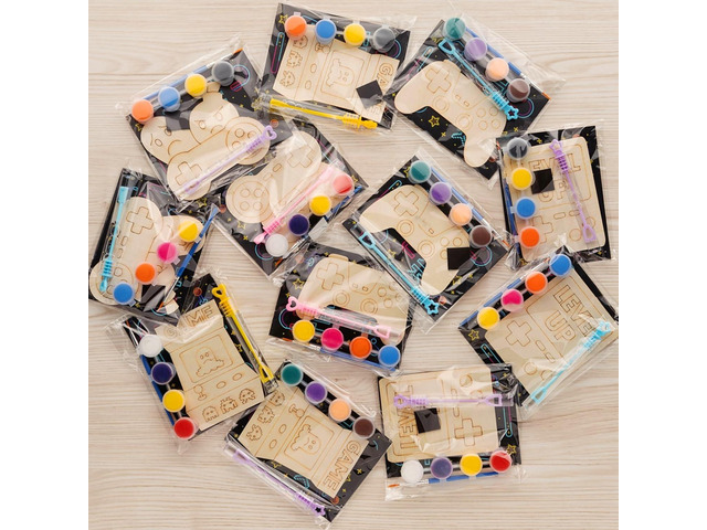 GOGREENWOVEN Video Game Party Favors - 12 PCS Gamer Birthday Party Supplies - Gaming Bubbles & Paint Crafts - Game On Birthday Decorations Goodie...