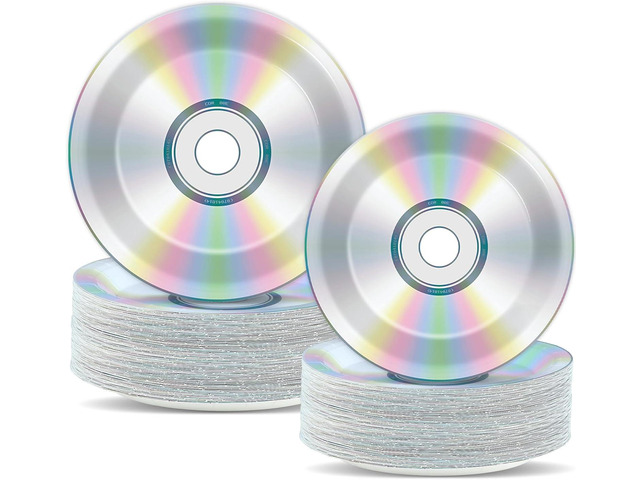 CHUNNIN 100pcs CD Paper Plates 90's Party Plates 7in and 9in Retro 90s Theme Party Decorations 1990's Supplies 90s Birthday Disc for Back to The...