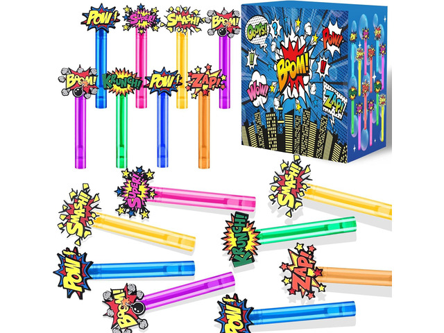 24PCS Bubble Wands Toys for Kids Hero Birthday Party Favors Supplies Decorations, Classroom Prizes, Pinata Fillers, Goodie Bag Stuffers Gifts,...