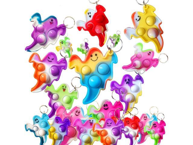 100 Packs Bulk Ghost Push Fidget Bubble Mini Pop Fidget,Small Halloween Party Favors Supplies and Classroom Student Prizes Gifts