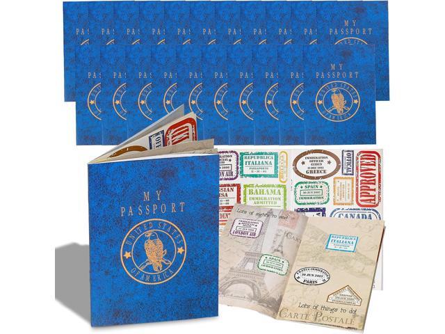Playbees Passport Sticker Book for Boys and Girls - 24 Pack - Pad of Famous Places Motivational Treats, Party Favors, Game Prizes, Wall Decals,...