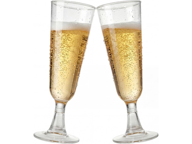 Disposable Plastic Champagne Flutes 60 Count 5oz Clear Plastic Champagne Glasses Bulk Wedding Pool Outdoor Party Supplies for Mimosas Toasting...