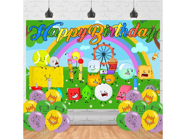 Battle-Dream Island Birthday Party Backdrop and Decoration, Happy Birthday Banner Photo Shoot Background Props for Boys and Girls, 5x3ft