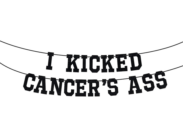 I Kicked Cancer's Ass Banner, Cancer Free Party, Cancer Survivor/Cancer Free Party Decoration Supplies, Funny Battle Cancer Gift