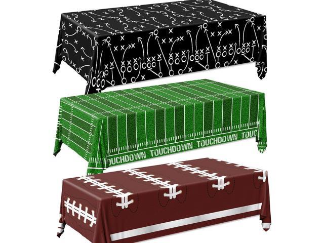 Football Party Decorations, Disposable Field Tablecloth Plastic Rectangular Touchdown Table Cover for Sports Birthday Game Day Tailgate Parties,...