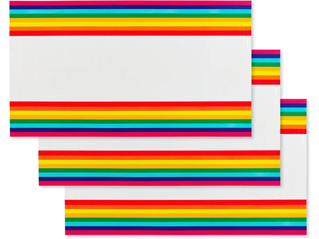 American Greetings Rainbow Party Supplies, Plastic Table Covers (3-Count)