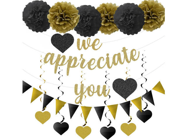 We Appreciate You Banner Thank You Party Decoration Supplies Employee Appreciation Decorations Work Anniversary Office Party Decorations for...
