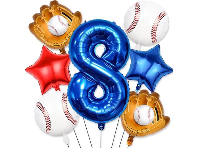 Baseball Balloons 8th Birthday Decorations for Boys, Baseball Party Decorations Baseball Sports Theme Party Supplies, 40 inch Foil Number Balloons...