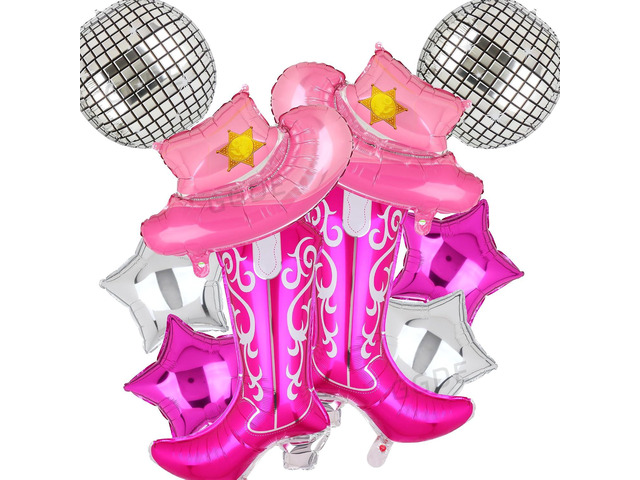 Disco Cowgirl Party Decorations Cowgirl Boot Balloons Cowboy Hat Balloons 90s 80s Birthday Let's Go Girls Western Bridal Shower Last Rodeo...