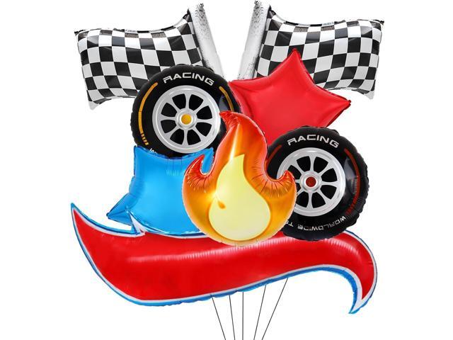 8 Pcs Racing Themed Balloons Hot Car Wheel Birthday Party Balloons for Kids Two Fast Birthday Party Decorations Baby Shower Party Supplies, A/8pcs