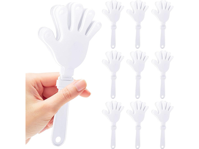 10 Pcs Hand Clappers Noisemakers 7.5 Inch Clappers Noisemakers Plastic Hand Clappers for Birthdays Game Football Sporting Events Cheers Supplies...