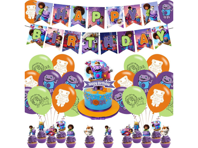 Home Movie Birthday Party Decorations,Cartoon Adventure Home Movie Theme Party Supplies for Kids Adults with Happy Birthday Banner Cake Topper...