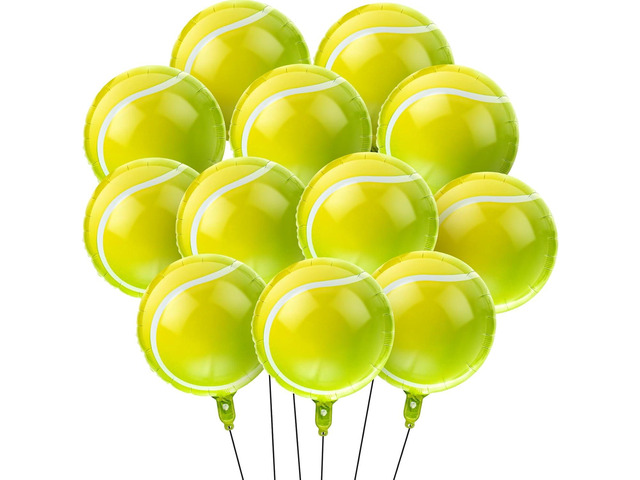 20 Pcs 18 Inch Tennis Balloon Tennis Party Decorations Foil Large for Sports Themed Birthday Women Men Decor Party Supplies, Green