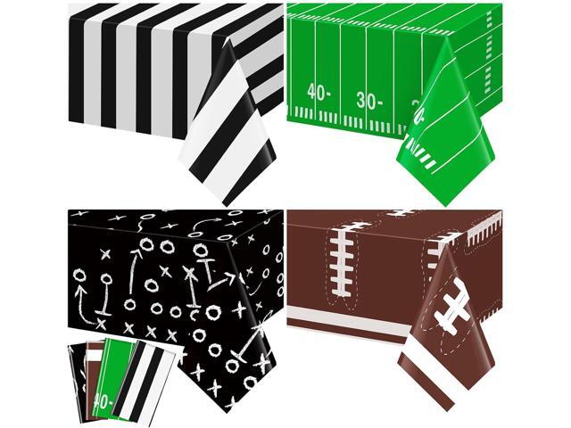 Qinyoung 8 Pack Football Theme Tablecloths, Football Themed Party Favor Supplies, Disposable Plastic Rectangle Sports Table Covers for Sports...