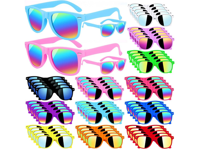 Oleitodh 60 Pcs Kids Sunglasses Bulk Party Favors 12 Colors,Neon Party Sunglasses for Boys Girls, Summer Pool Beach Party Favors Supplies,Gift for...