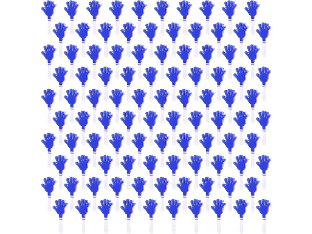100 Pcs Red/White/Blue Hand Clappers 7.5 Inch Noise Makers Plastic Clapping Hands Noisemakers Patriotic Parties, Sporting Event, Concert Supplies...