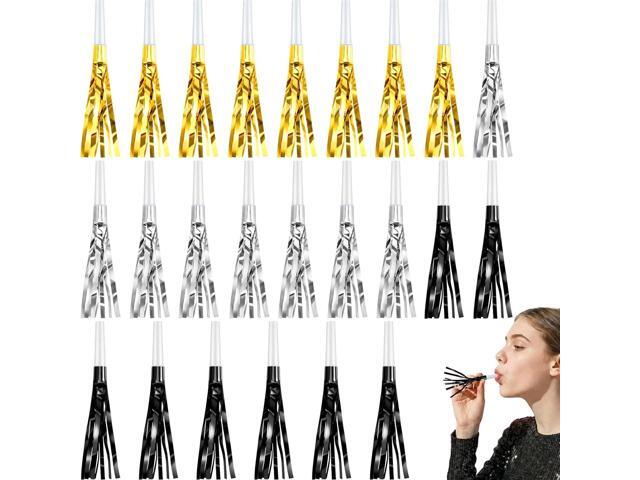 Deekin 200 Pcs Glitter Noisemakers Bulk, Metallic Fringed Party Blowers for Graduation Summer Party Sporting Events Wedding Birthday, Multicolor...
