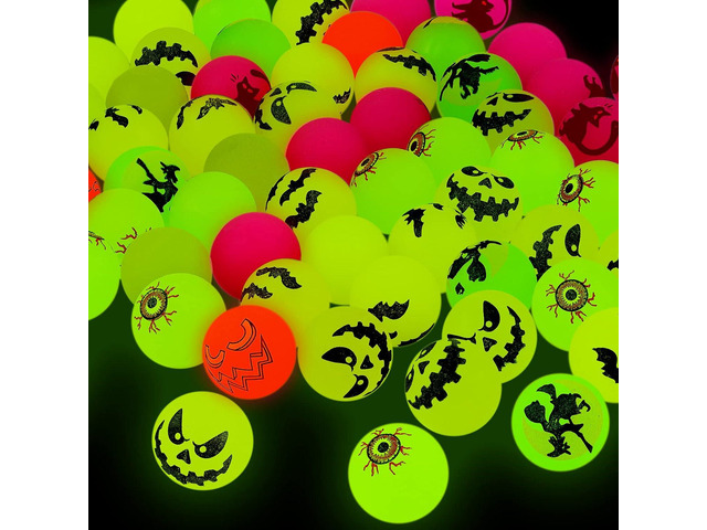 Deekin 500 Pcs Halloween Bouncing Ball, Glow in the Dark Bouncy Party Favors Supplies, Small Bouncy Balls, Rubber Halloween Balls for Boys and...