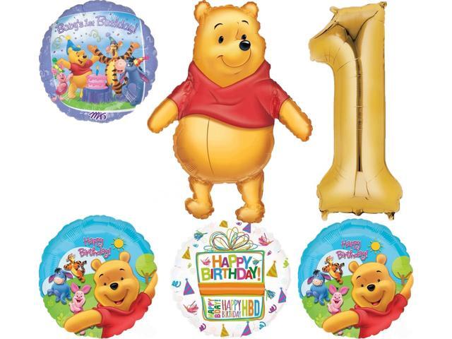 Winnie the Pooh 1st Birthday Party Supplies Foil Balloon Bouquet Decorations
