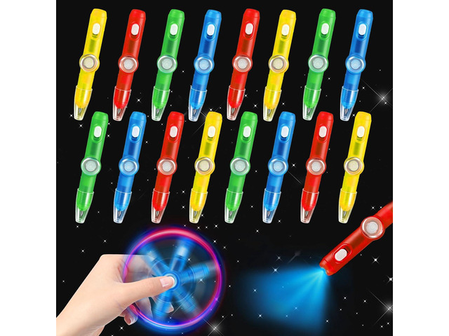 24PCS Glow Fidget Spinner Pens Party Favors for Kids 8-12 Goodie Bags Stuffers Classroom Kids Prizes Bulk Toys for Toddlers Light Up Spinning Pens...