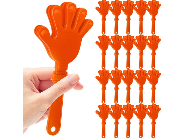 20 Pcs Hand Clappers Noisemakers 7.5 Inch Clappers Noisemakers Plastic Hand Clappers for Birthdays Game Football Sporting Events Cheers Supplies...