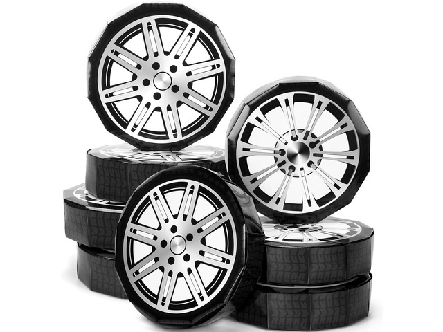 Bucherry 8 Pcs Race Car Party Decorations 12 Inch Large Wheels Shaped Boxes Decor Racing Car Birthday Decoration for Boys Birthday Baby Shower...