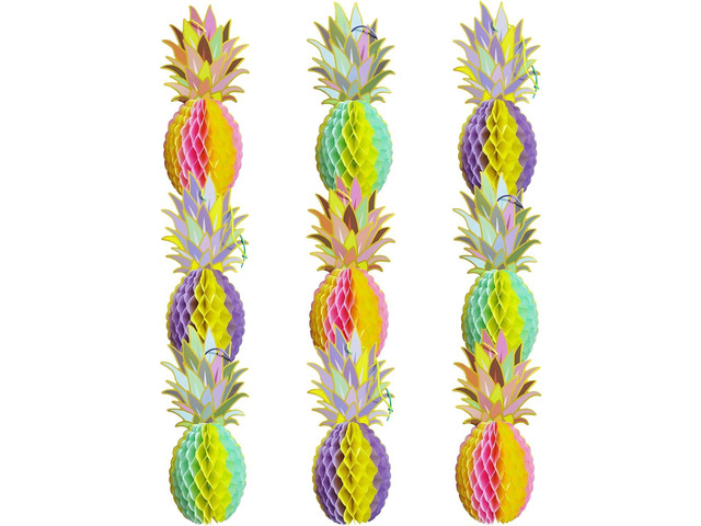 EAEDMY 9Pack Big Pineapple Centerpieces for Table, Luau Party Decorations, Hawaiian Hawaii Pineapple Party Decoration, Tabletop or Hanging Decors...