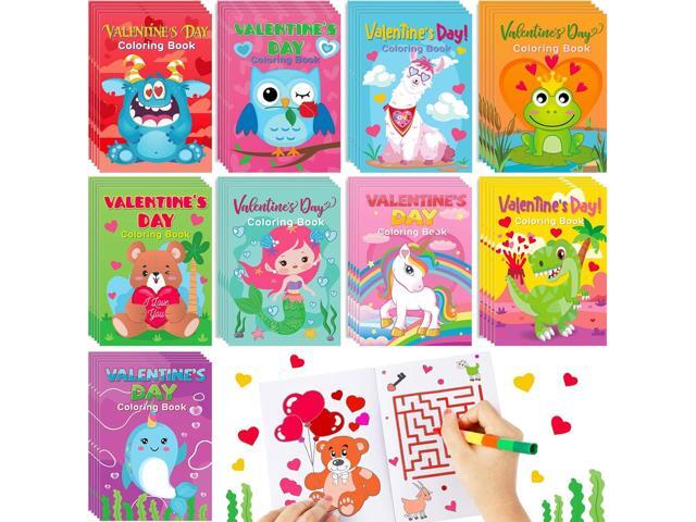 Geyee 45 Pack Valentines Day Coloring Books for Kids Party Favors Valentine Mini Coloring Book Valentine Theme Goodie Bag Stuffer Fillers Gift...