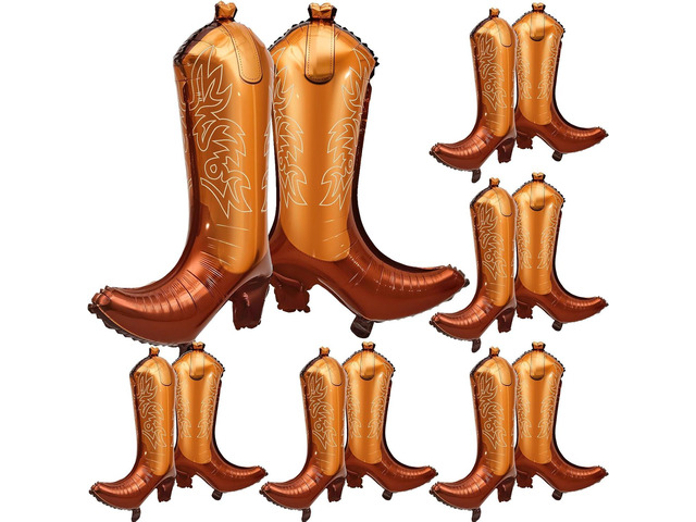 Wettarn 12 Pcs Cowgirl Boot Balloons Bulk 25.6 Inch Large Cowboy Balloons Jumbo Western Cow Boot Decor for Rodeo Horseshoe Birthday Cowgirl Party...