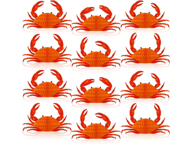 12Pcs Crab Party Decorations Crab Lobster Honeycomb Centerpiece Lobster Decor for Table Summer Sea Animal Beach Baby Shower Birthday Party Supplies