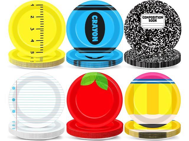 60PCS Back to School Party Paper Plates for Kids First Day of School Season Theme Party Decor Disposable Paper Notebook Theme Plates Tableware...