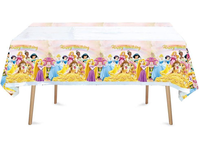 2pcs Princess Birthday Party Tablecloth Table Cover,Princess Birthday Supplies Decorations (70'' x 42'')