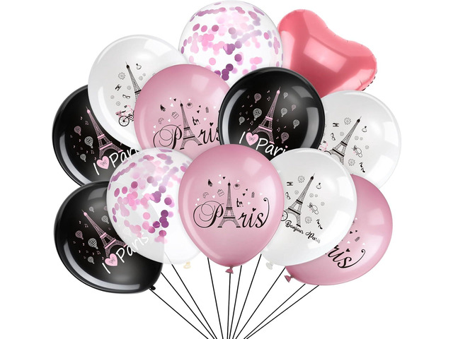 45 Pcs Paris Balloons Day in Paris Party Decorations Eiffel Tower Latex Balloons for Wedding Birthday Bridal Shower Anniversary Baby Shower Party...