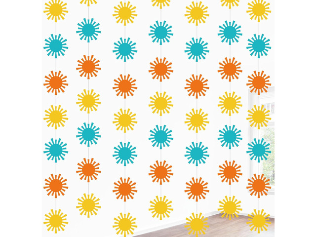 Duraaamo 8 Packs Here Comes The Son Banner Decoration Boho Paper Garland Here Comes The Son Baby Shower Hanging Cutout Retro Sun Party Decor for...