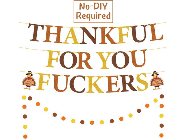 Thankful For You Banner Pre-Assembled Friendsgiving Decorations Glitter Thanksgiving Hanging Banners Turkey Welcome Sign Thanksgiving Party...