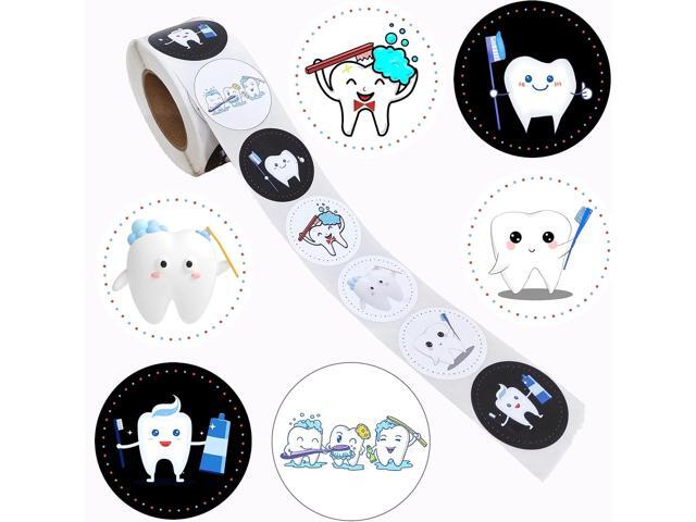 Oringaga 500 Tooth Party Decorations Teeth Roll Stickers Teeth Themed Birthday Baby Shower Gender Revealed Party Decorations Supplies Decor DIY...