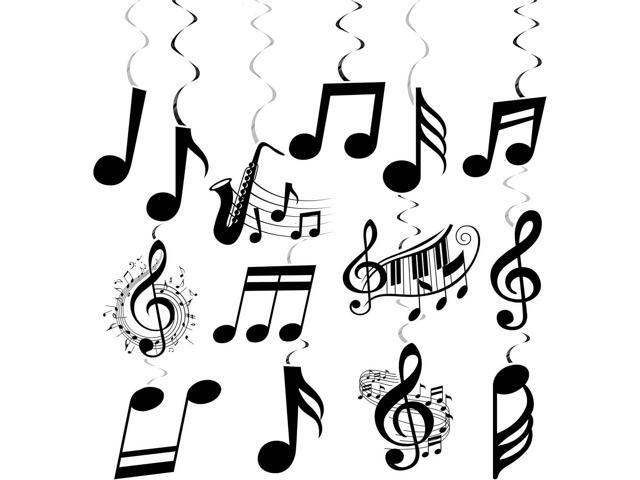 Music Note Hanging Swirls Musical Birthday Party Decorations Musical Note Decor Piano Music Themed Party Cutout Spiral for Baby Shower Party Supplies