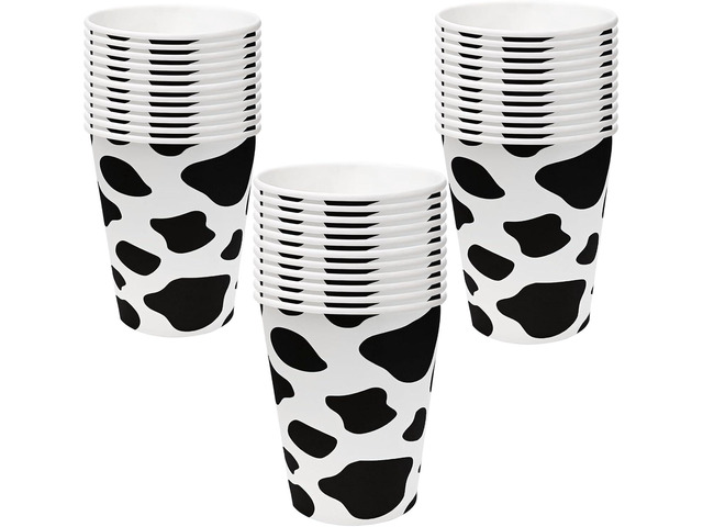 Cow Cups Cow Print Paper Cups Cowgirl Cups Cow Party Favors Farm Birthday Party Supplies Cowgirl Baby Shower Decorations (30)