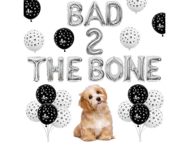 Dog 2nd Birthday Party Decorations, Bad Two The Bone Party Decorations Foil Balloons, Dog Balloons for 2 Year Old Puppy Themed Birthday Party