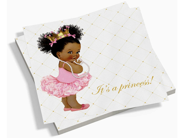 50 Pcs Royal Princess Napkins, Pink Princess Disposable Paper Napkins, Princess Baby Shower Supplies Party Napkins, Royal Baby Shower Decorations...