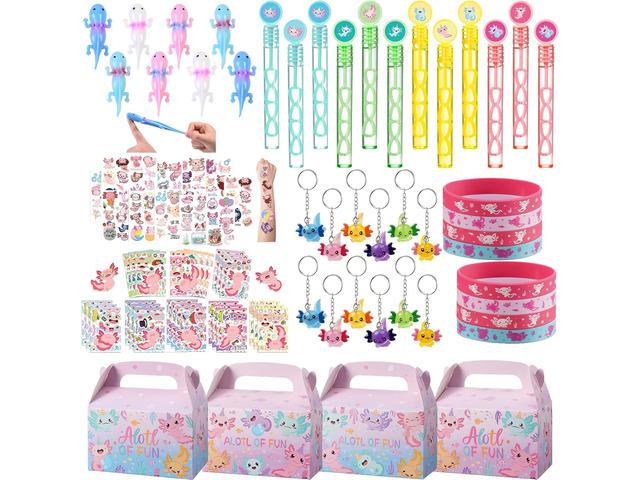 Vanblue Axolotl Party Favors Themed Birthday Party Decoration Goodie Bags Stuffers Pink Axolotl Birthday Supplies Gift for Kids Treat Gift Bags...