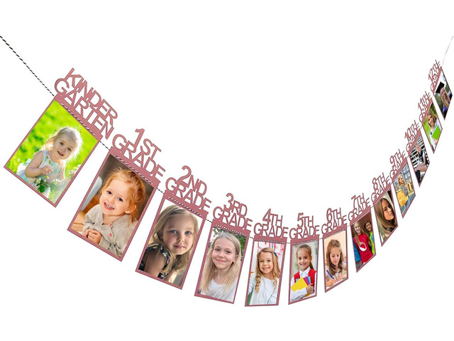 2026 Graduation Decorations Class of 2026 2027 Decorations Graduation Photo Banner 8x10 Graduation Party Supplies, Rose Gold, TE003P