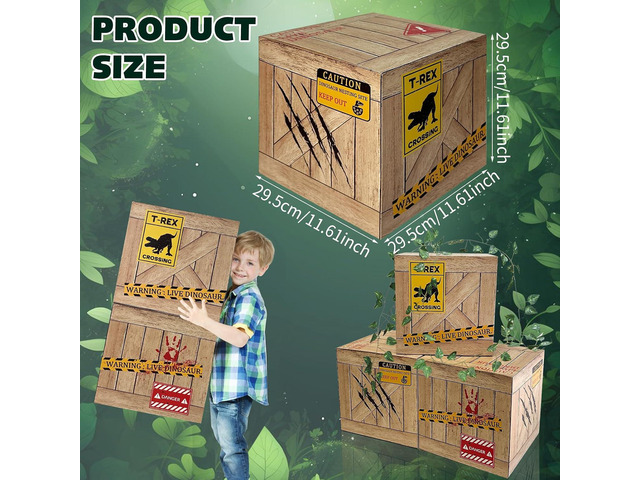 6 Pcs Dinosaurs Table Centerpieces 12 x 12 x 12 Inch Dinosaur Theme Boxes Dinosaur Party Supplies for Birthday Party Woodland Safari Baby Shower...