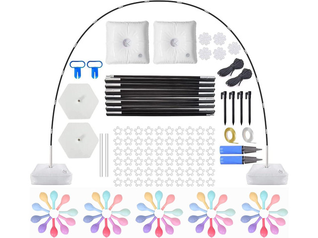 118 PCS Balloon Arch Kit, 10 Ft Adjustable Balloon Arch Stand with Water Fillable Base and Balloon Garland Kit for Wedding Graduation and Birthday...