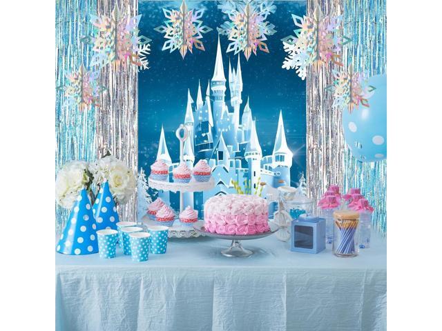 Panelee Winter Iced Birthday Party Decorations Kit with Ice Snow Castle Banner Snowflakes Tassel Decors for Winter Birthday Wonderland Party...