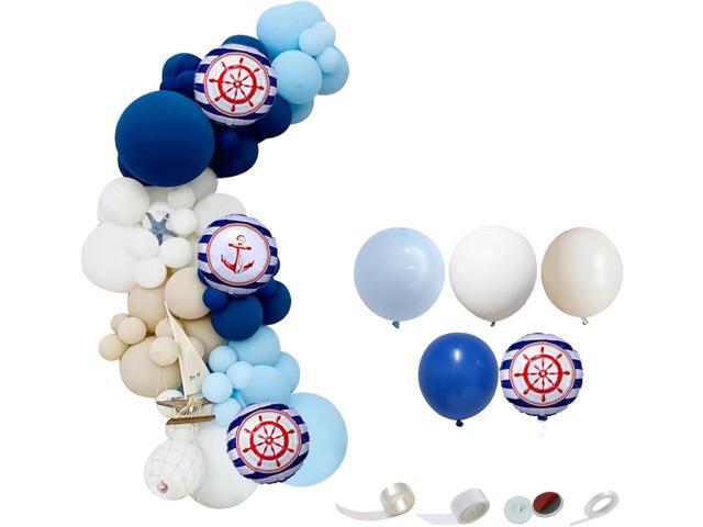 Balloon Garland Kit,101PCS 5 10 12 15 18 Inch Dark Blue Nautical Anchor Party Balloons for Birthday Baby Shower Navigation Theme Sailor Party...